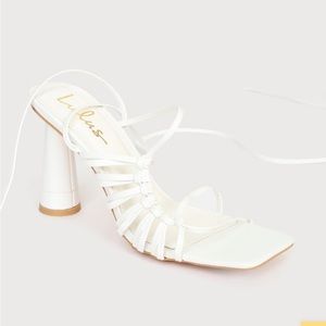 Lulus Zindy White Lace-Up High Heel Sandals!